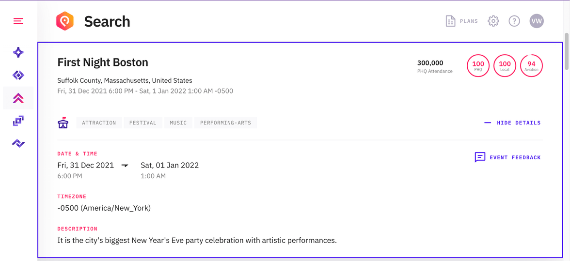 Expanded Event Details