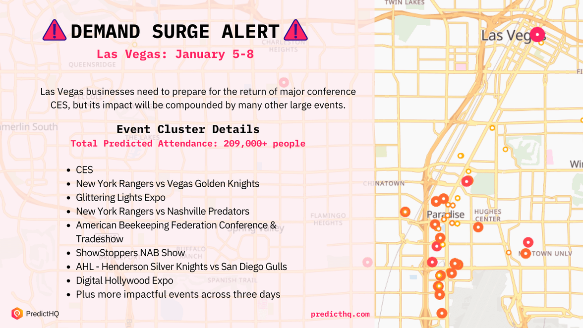 Las Vegas demand surge Jan 5 -8