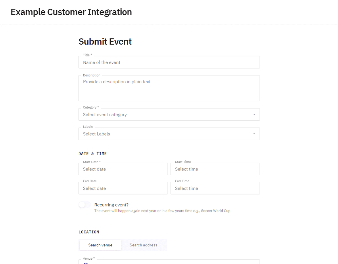 loop links - submit event